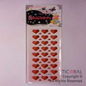 STICKER CORAZONES ROJOS HS5282-4 x 12